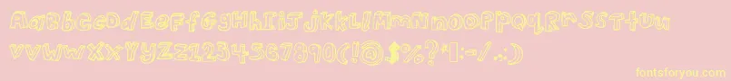 3D-Schriftart – Gelbe Schriften auf rosa Hintergrund