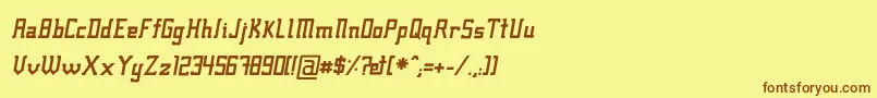 Fcrafsbi-fontti – ruskeat fontit keltaisella taustalla