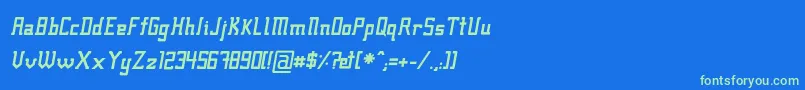 フォントFcrafsbi – 青い背景に緑のフォント