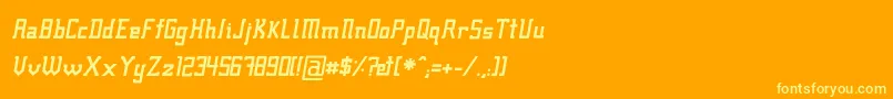 Fonte Fcrafsbi – fontes amarelas em um fundo laranja
