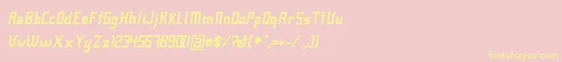 Fcrafsbi-Schriftart – Gelbe Schriften auf rosa Hintergrund