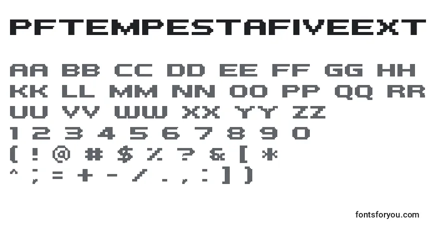 Шрифт PfTempestaFiveExtendedBold – алфавит, цифры, специальные символы
