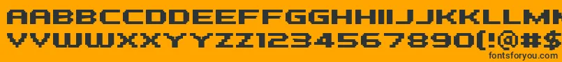 PfTempestaFiveExtendedBold-Schriftart – Schwarze Schriften auf orangefarbenem Hintergrund
