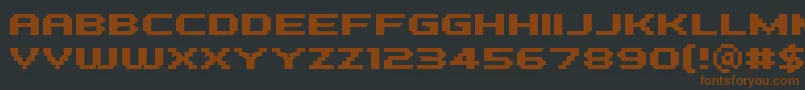 PfTempestaFiveExtendedBold-fontti – ruskeat fontit mustalla taustalla
