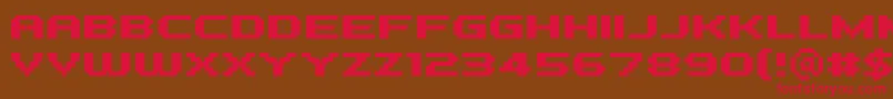 PfTempestaFiveExtendedBold-fontti – punaiset fontit ruskealla taustalla