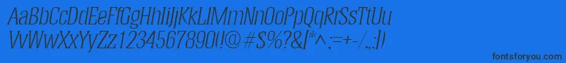 HeliumlhItalic Font – Black Fonts on Blue Background