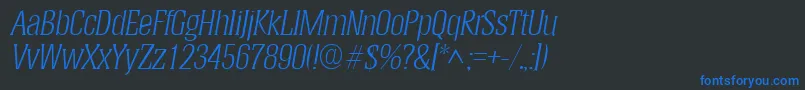 HeliumlhItalic Font – Blue Fonts on Black Background