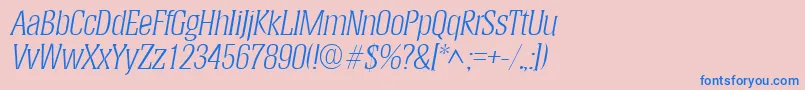 HeliumlhItalic Font – Blue Fonts on Pink Background