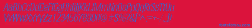 HeliumlhItalic Font – Blue Fonts on Red Background