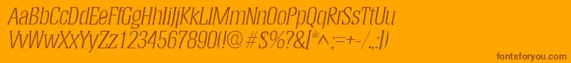 HeliumlhItalic Font – Brown Fonts on Orange Background