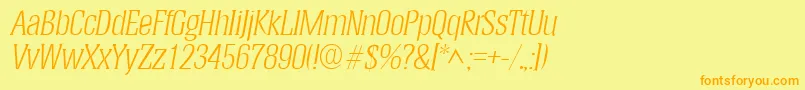 HeliumlhItalic Font – Orange Fonts on Yellow Background