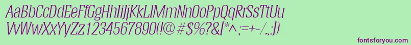 HeliumlhItalic Font – Purple Fonts on Green Background