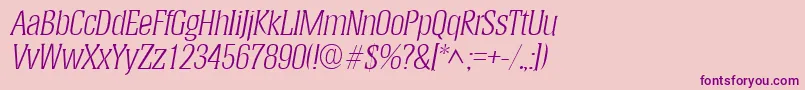 HeliumlhItalic Font – Purple Fonts on Pink Background