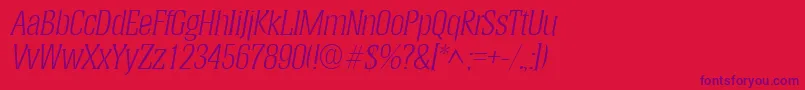 HeliumlhItalic Font – Purple Fonts on Red Background