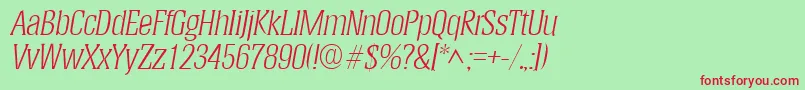 HeliumlhItalic Font – Red Fonts on Green Background