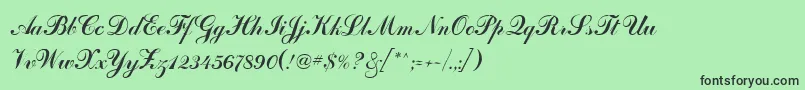 フォントArtscriptRegular – 緑の背景に黒い文字