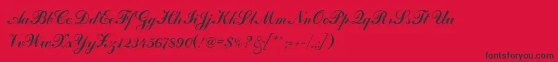 フォントArtscriptRegular – 赤い背景に黒い文字