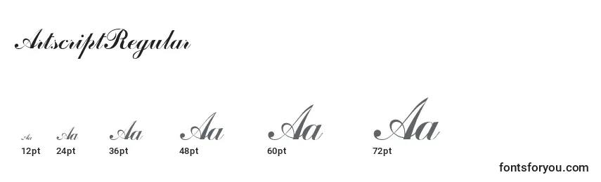 ArtscriptRegular Font Sizes