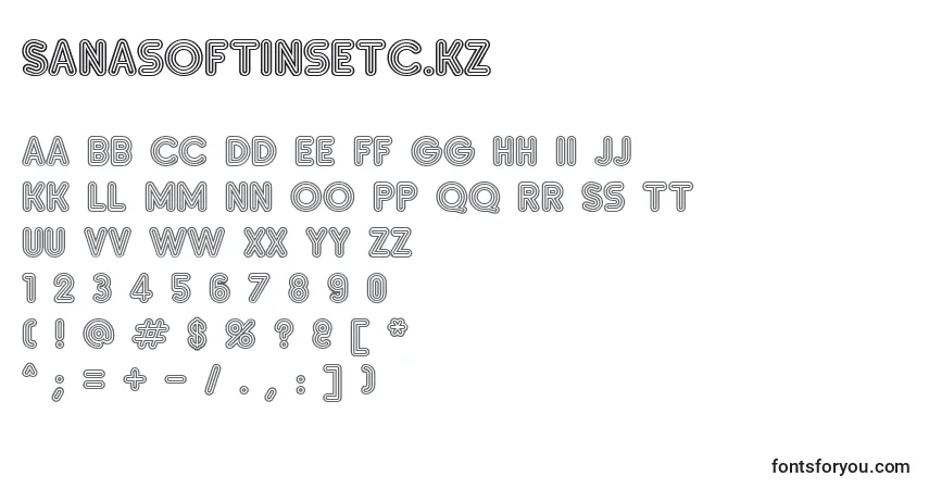 A fonte SanasoftInsetC.Kz – alfabeto, números, caracteres especiais