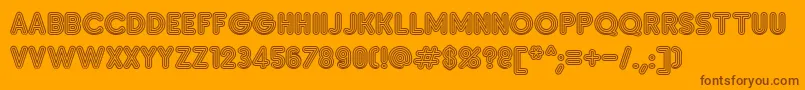 Fonte SanasoftInsetC.Kz – fontes marrons em um fundo laranja