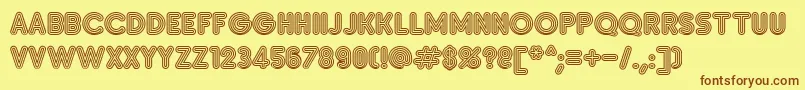 SanasoftInsetC.Kz Font – Brown Fonts on Yellow Background