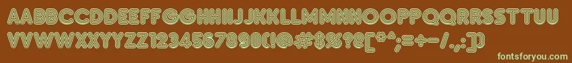 SanasoftInsetC.Kz Font – Green Fonts on Brown Background