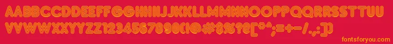 Police SanasoftInsetC.Kz – polices orange sur fond rouge