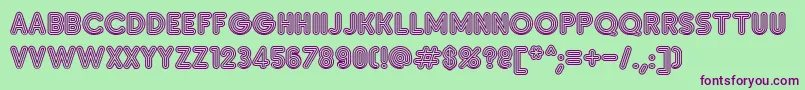 SanasoftInsetC.Kz-Schriftart – Violette Schriften auf grünem Hintergrund