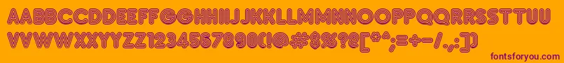 SanasoftInsetC.Kz Font – Purple Fonts on Orange Background