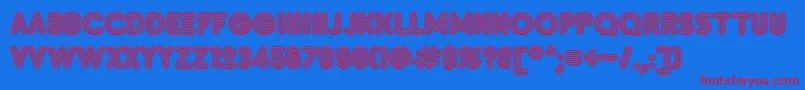 SanasoftInsetC.Kz Font – Red Fonts on Blue Background