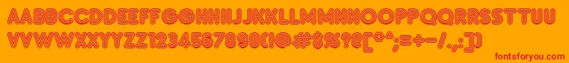 SanasoftInsetC.Kz Font – Red Fonts on Orange Background