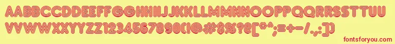 SanasoftInsetC.Kz Font – Red Fonts on Yellow Background