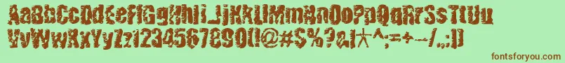 BnBenwitchProject Font – Brown Fonts on Green Background