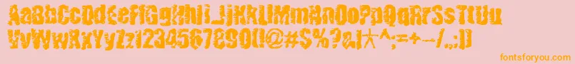 BnBenwitchProject-Schriftart – Orangefarbene Schriften auf rosa Hintergrund