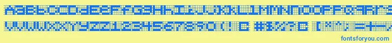 Chlorenuf Font – Blue Fonts on Yellow Background