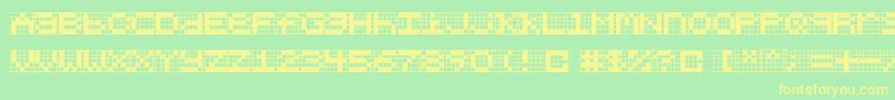 Chlorenuf Font – Yellow Fonts on Green Background