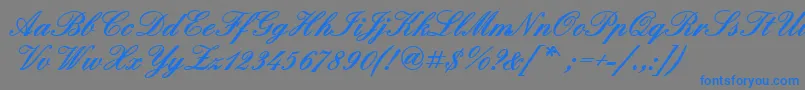 QuadrillescriptblacksskBold-Schriftart – Blaue Schriften auf grauem Hintergrund