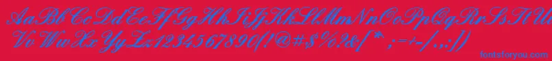 QuadrillescriptblacksskBold Font – Blue Fonts on Red Background