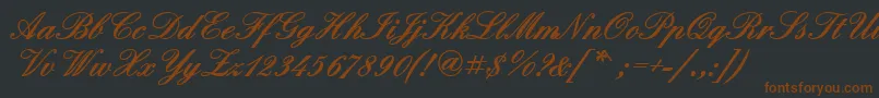 QuadrillescriptblacksskBold-Schriftart – Braune Schriften auf schwarzem Hintergrund
