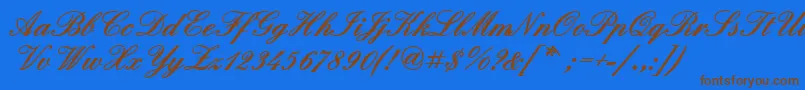 QuadrillescriptblacksskBold Font – Brown Fonts on Blue Background