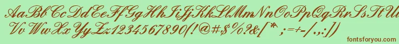 QuadrillescriptblacksskBold Font – Brown Fonts on Green Background