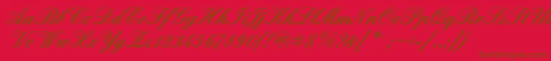 QuadrillescriptblacksskBold-Schriftart – Braune Schriften auf rotem Hintergrund