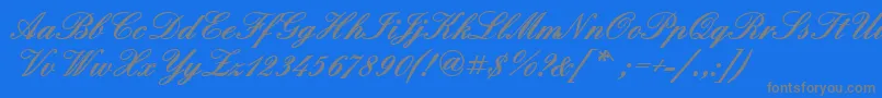 QuadrillescriptblacksskBold-Schriftart – Graue Schriften auf blauem Hintergrund