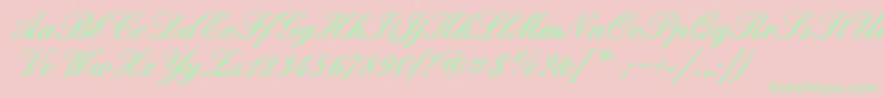 QuadrillescriptblacksskBold-Schriftart – Grüne Schriften auf rosa Hintergrund