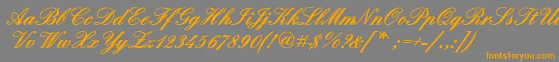 QuadrillescriptblacksskBold-Schriftart – Orangefarbene Schriften auf grauem Hintergrund