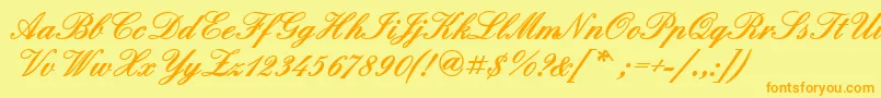 QuadrillescriptblacksskBold Font – Orange Fonts on Yellow Background