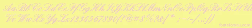 QuadrillescriptblacksskBold Font – Pink Fonts on Yellow Background