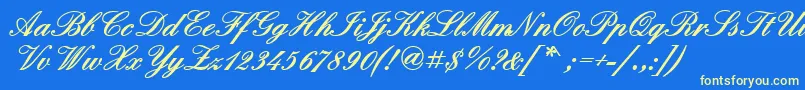 QuadrillescriptblacksskBold Font – Yellow Fonts on Blue Background