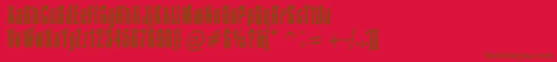 Impossible0Minus30 Font – Brown Fonts on Red Background