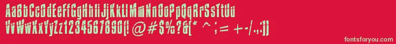 Impossible0Minus30 Font – Green Fonts on Red Background